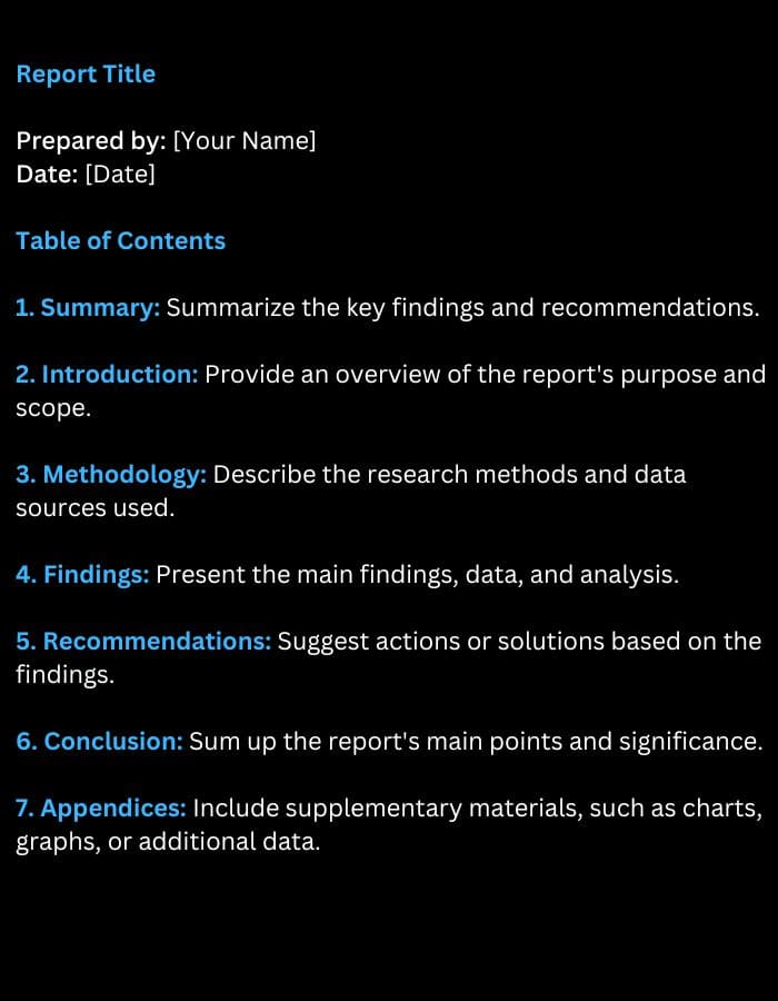 A basic report template